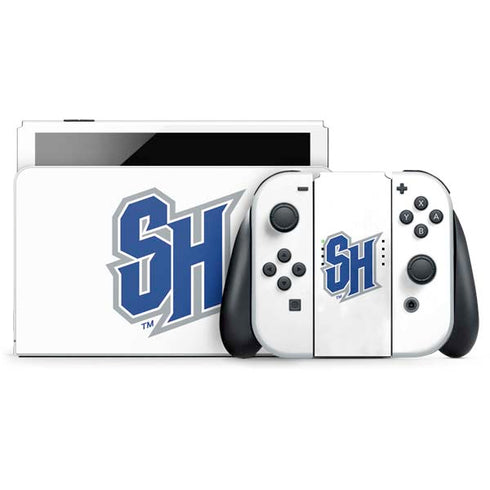 Seton Hall University Pirate Blue Nintendo Switch OLED (2021) Skin