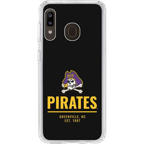 East Carolina University Pirates Greenville NC Galaxy A20 Clear Case