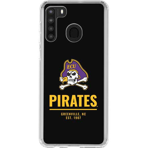 East Carolina University Pirates Greenville NC Galaxy A21 Clear Case