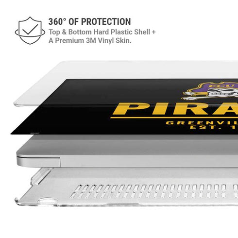 East Carolina University Pirates Greenville NC MacBook Pro 13in (2020) Case plus Skin