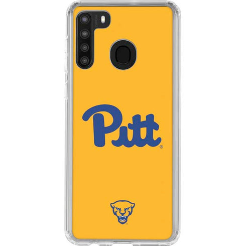 University of Pittsburgh Pitt Panthers Yellow Galaxy A21 Clear Case