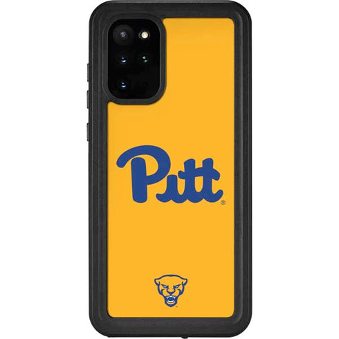 University of Pittsburgh Pitt Panthers Yellow Galaxy S20 Plus Waterproof Case
