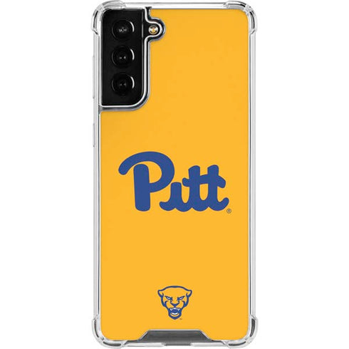 University of Pittsburgh Pitt Panthers Yellow Galaxy S21 FE Clear Case