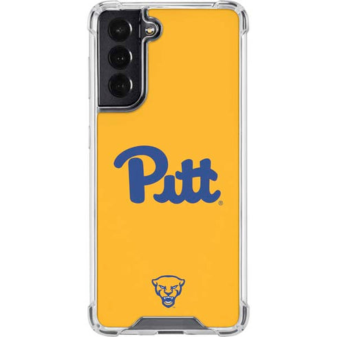 University of Pittsburgh Pitt Panthers Yellow Galaxy S22 Clear Case