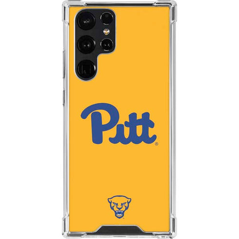 University of Pittsburgh Pitt Panthers Yellow Galaxy S22 Ultra Clear Case