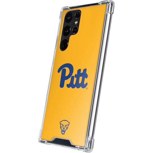University of Pittsburgh Pitt Panthers Yellow Galaxy S22 Ultra Clear Case