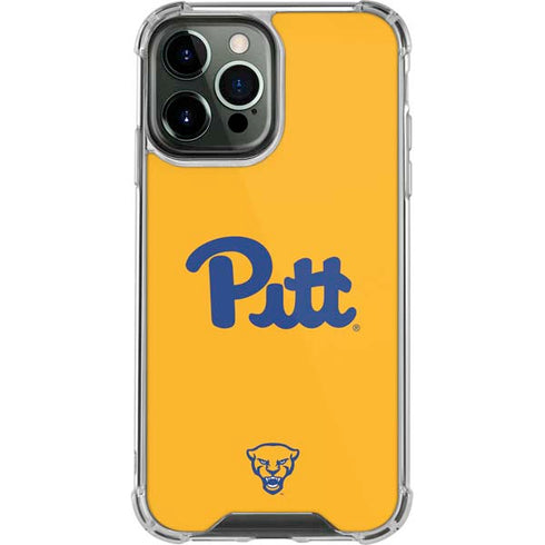 University of Pittsburgh Pitt Panthers Yellow iPhone 13 Pro Max Clear Case