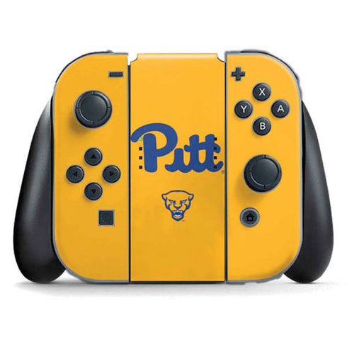 University of Pittsburgh Pitt Panthers Yellow Nintendo Switch (2017-2021) Joy-Con Controller Skin