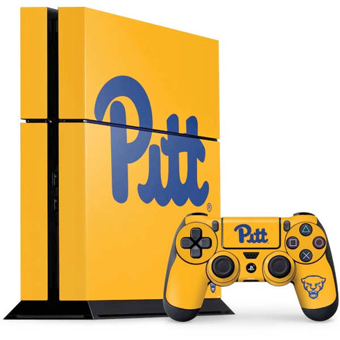 University of Pittsburgh Pitt Panthers Yellow PS4 Console and Controller Bundle Skin