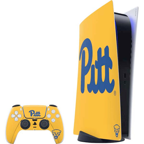 University of Pittsburgh Pitt Panthers Yellow PS5 Digital Edition Bundle Skin