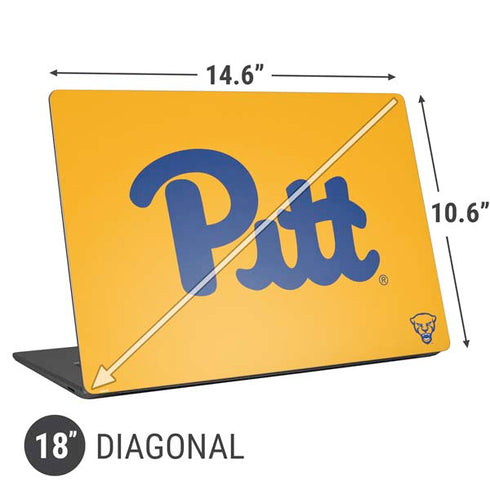 University of Pittsburgh Pitt Panthers Yellow Universal Laptop 18in (14.6 x 10.6in) Skin