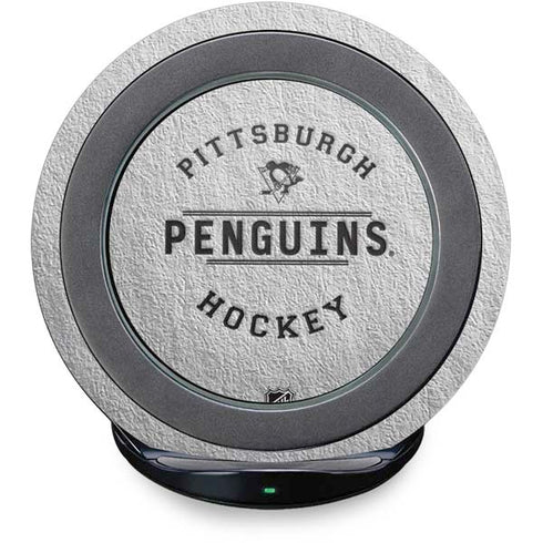 NHL Pittsburgh Penguins Black Text Fast Charge Wireless Charging Stand Skin