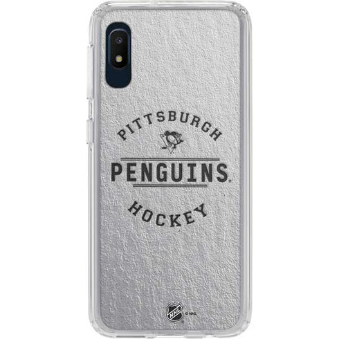 NHL Pittsburgh Penguins Black Text Galaxy A10e Clear Case