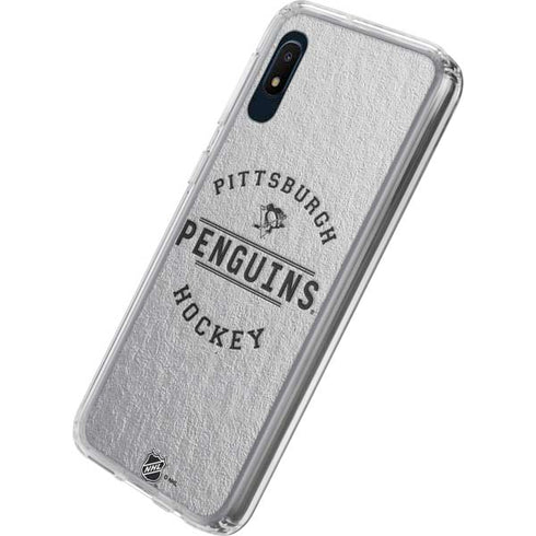 NHL Pittsburgh Penguins Black Text Galaxy A10e Clear Case