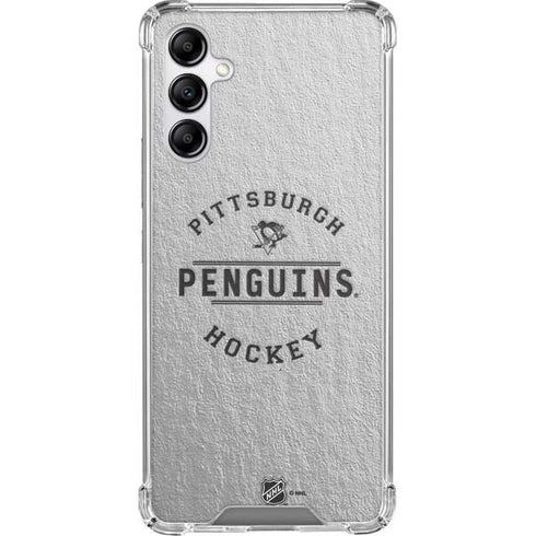 NHL Pittsburgh Penguins Black Text Galaxy A14 5G Clear Case
