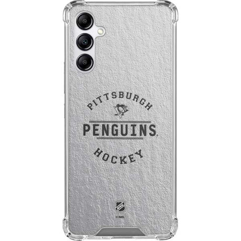 NHL Pittsburgh Penguins Black Text Galaxy A15 5G Clear Case