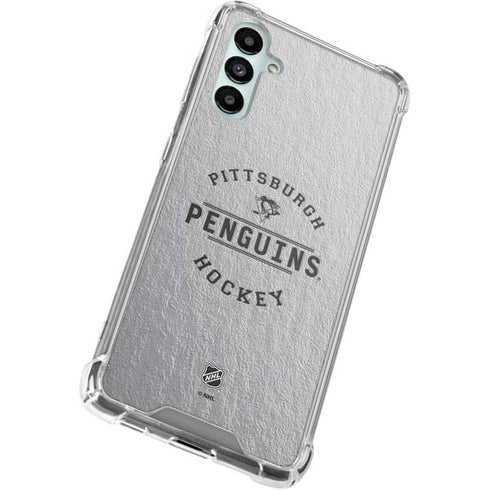 NHL Pittsburgh Penguins Black Text Galaxy A15 5G Clear Case
