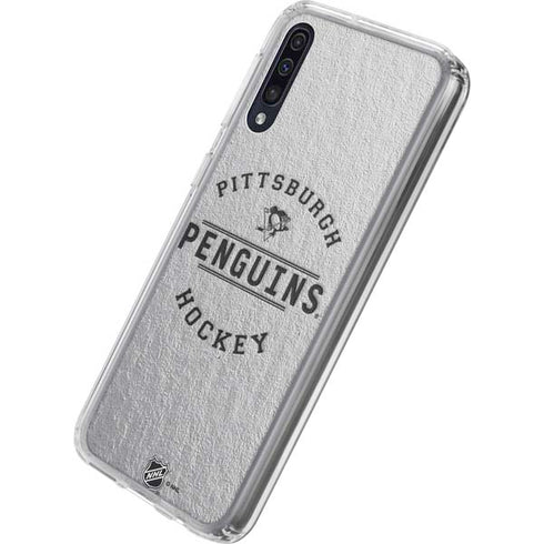 NHL Pittsburgh Penguins Black Text Galaxy A50 Clear Case