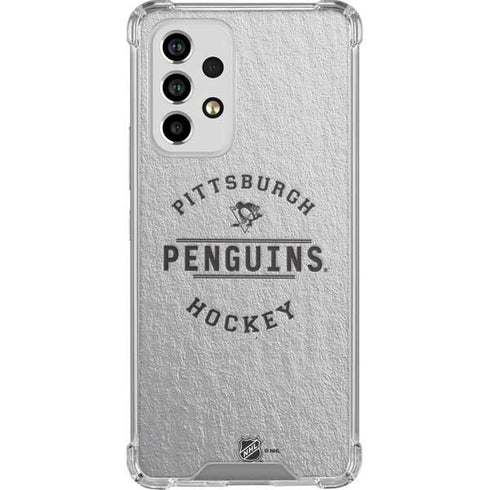 NHL Pittsburgh Penguins Black Text Galaxy A53 5G Clear Case