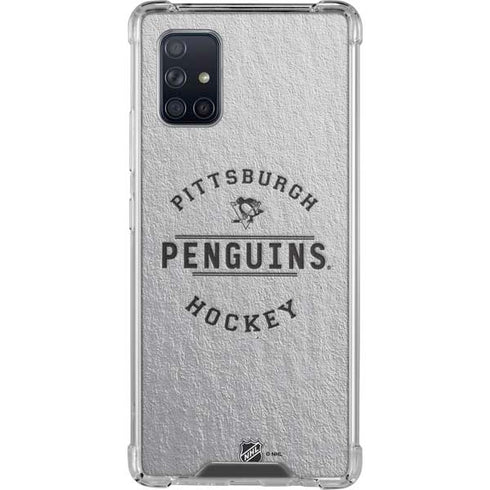 NHL Pittsburgh Penguins Black Text Galaxy A71 5G Clear Case