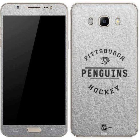 NHL Pittsburgh Penguins Black Text Galaxy J7 Skin