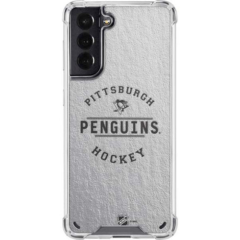 NHL Pittsburgh Penguins Black Text Galaxy S21 5G Clear Case