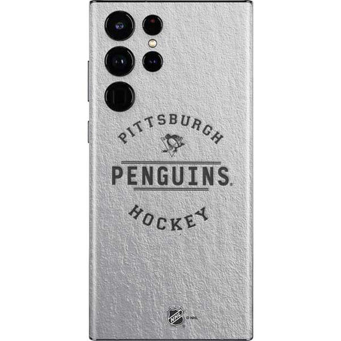 NHL Pittsburgh Penguins Black Text Galaxy S22 Ultra Skin