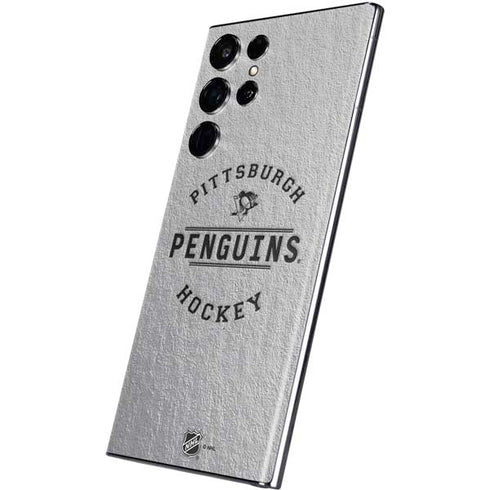 NHL Pittsburgh Penguins Black Text Galaxy S22 Ultra Skin
