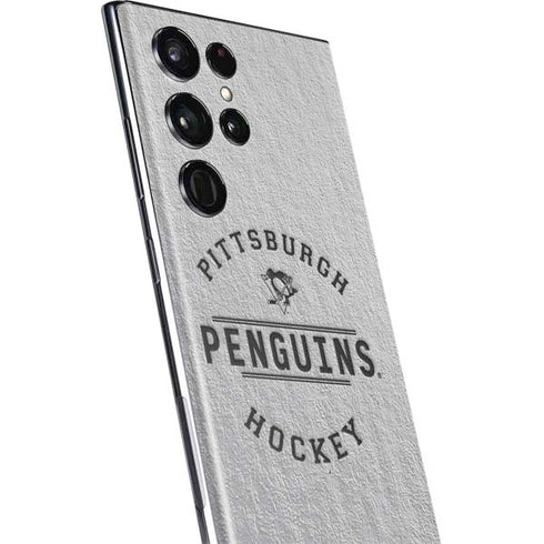 NHL Pittsburgh Penguins Black Text Galaxy S22 Ultra Skin