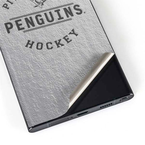 NHL Pittsburgh Penguins Black Text Galaxy S22 Ultra Skin