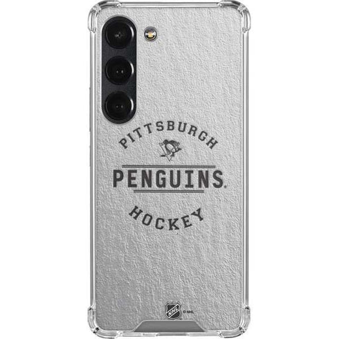 NHL Pittsburgh Penguins Black Text Galaxy S23 Clear Case