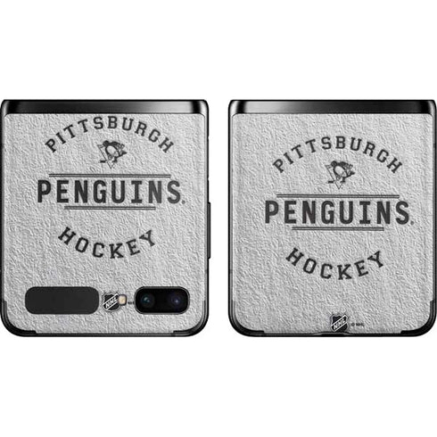 NHL Pittsburgh Penguins Black Text Galaxy Z Flip Skin