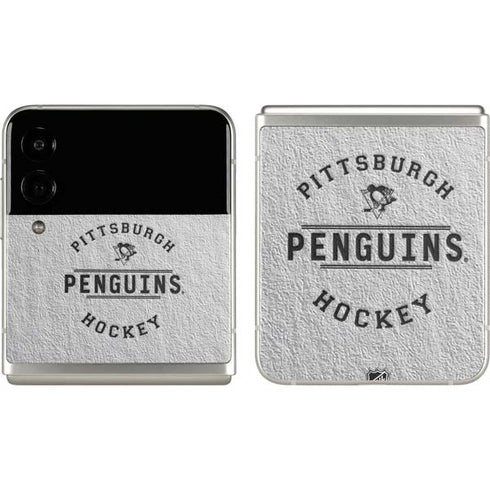 NHL Pittsburgh Penguins Black Text Galaxy Z Flip3 5G Skin