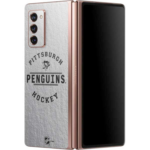 NHL Pittsburgh Penguins Black Text Galaxy Z Fold2 5G Skin