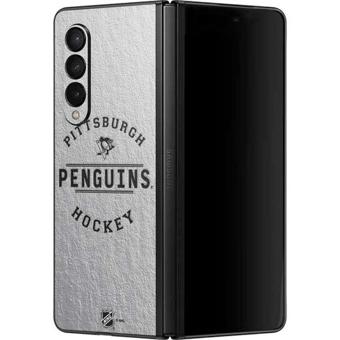 NHL Pittsburgh Penguins Black Text Galaxy Z Fold3 5G Skin