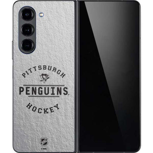 NHL Pittsburgh Penguins Black Text Galaxy Z Fold5 5G Skin