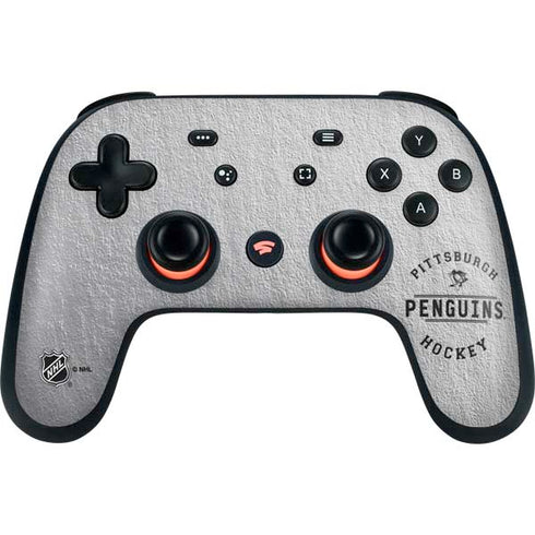 NHL Pittsburgh Penguins Black Text Google Stadia Controller Skin