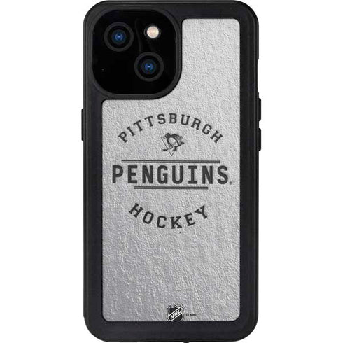 NHL Pittsburgh Penguins Black Text iPhone 13 Mini Waterproof Case