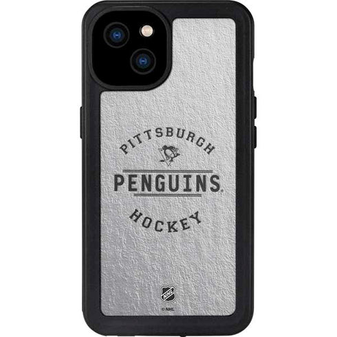 NHL Pittsburgh Penguins Black Text iPhone 15 Plus Waterproof Case