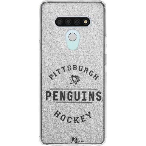NHL Pittsburgh Penguins Black Text LG Stylo 6 Clear Case