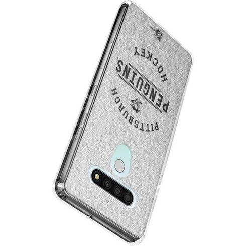 NHL Pittsburgh Penguins Black Text LG Stylo 6 Clear Case