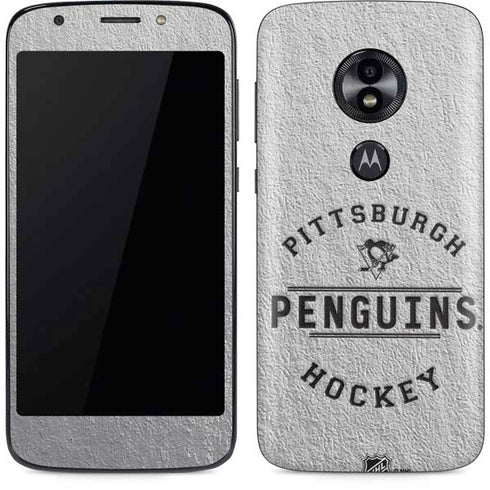 NHL Pittsburgh Penguins Black Text Moto E5 Play Skin