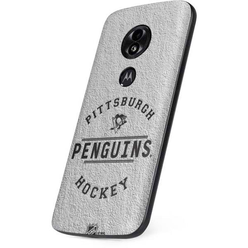 NHL Pittsburgh Penguins Black Text Moto E5 Play Skin