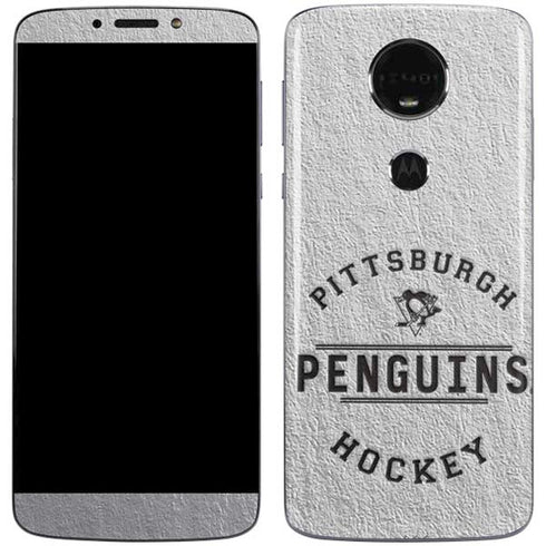 NHL Pittsburgh Penguins Black Text Moto E5 Plus Skin