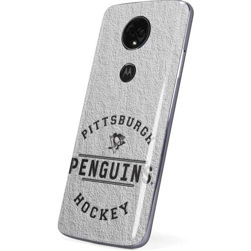 NHL Pittsburgh Penguins Black Text Moto E5 Plus Skin