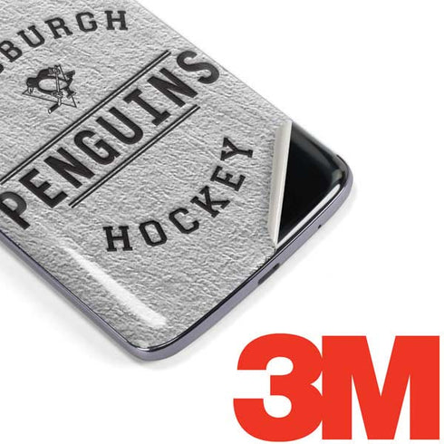NHL Pittsburgh Penguins Black Text Moto E5 Plus Skin