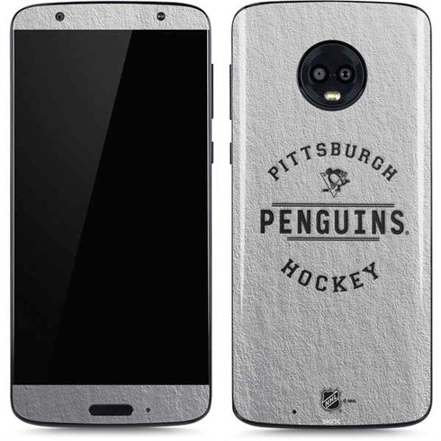 NHL Pittsburgh Penguins Black Text Moto G6 Skin
