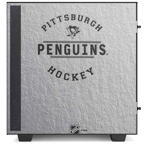 NHL Pittsburgh Penguins Black Text NZXT H510 Compact ATX Mid-Tower Case Skin