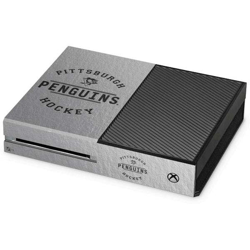 NHL Pittsburgh Penguins Black Text Xbox One Console Skin