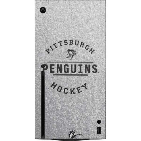 NHL Pittsburgh Penguins Black Text Xbox Series X Console Skin